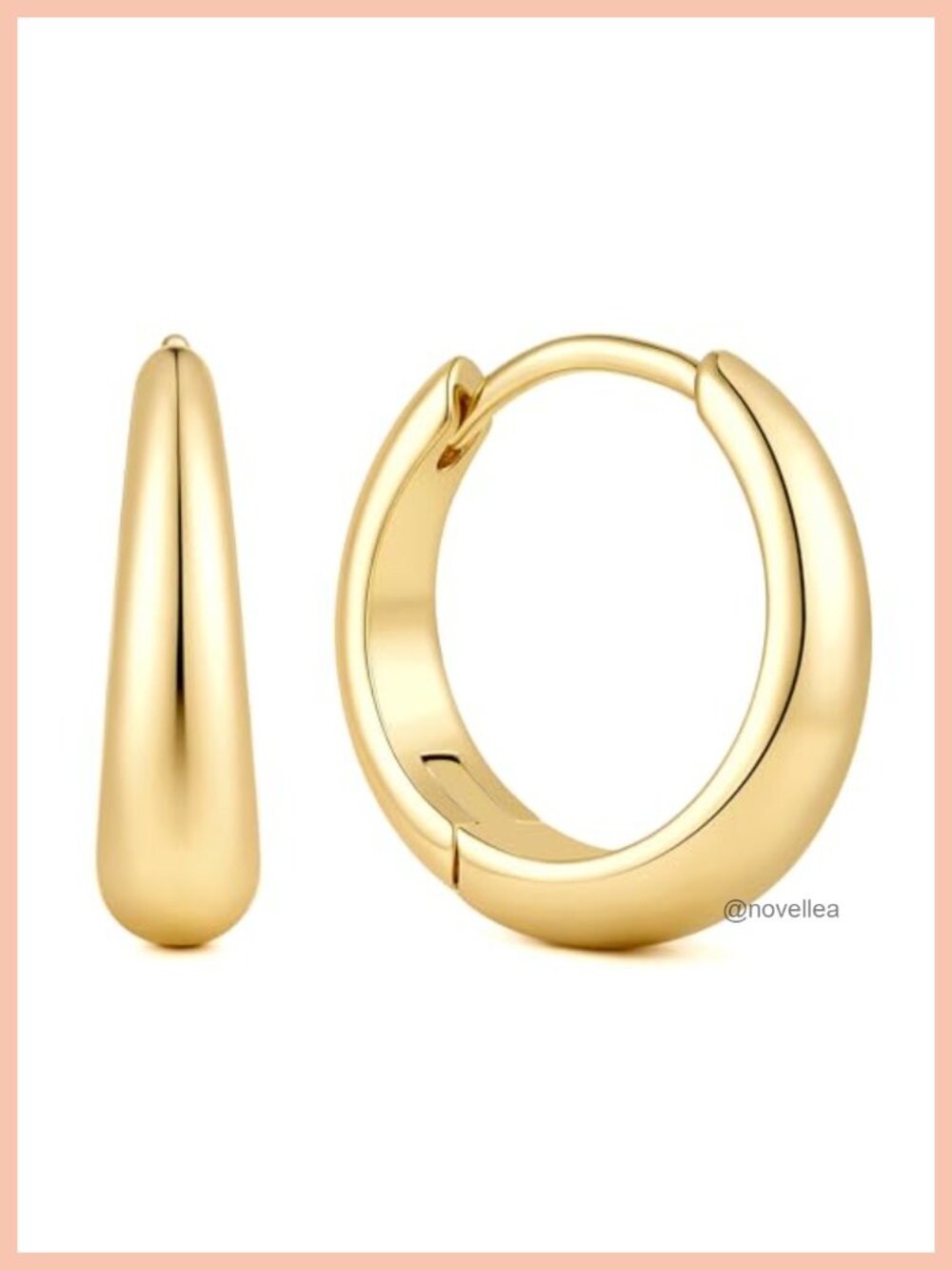 14K Gold Plated Hoop Earrings for Women Curve Design